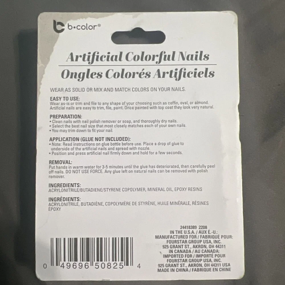 B Color Artificial Colorful‎ Press on Nails Oval Shape, Glue Not Included 60 PC
